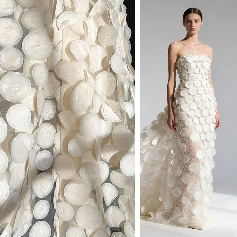 Crystal Mesh Fabric - 3D meerlaags cirkelvormig gesneden perspectief mesh