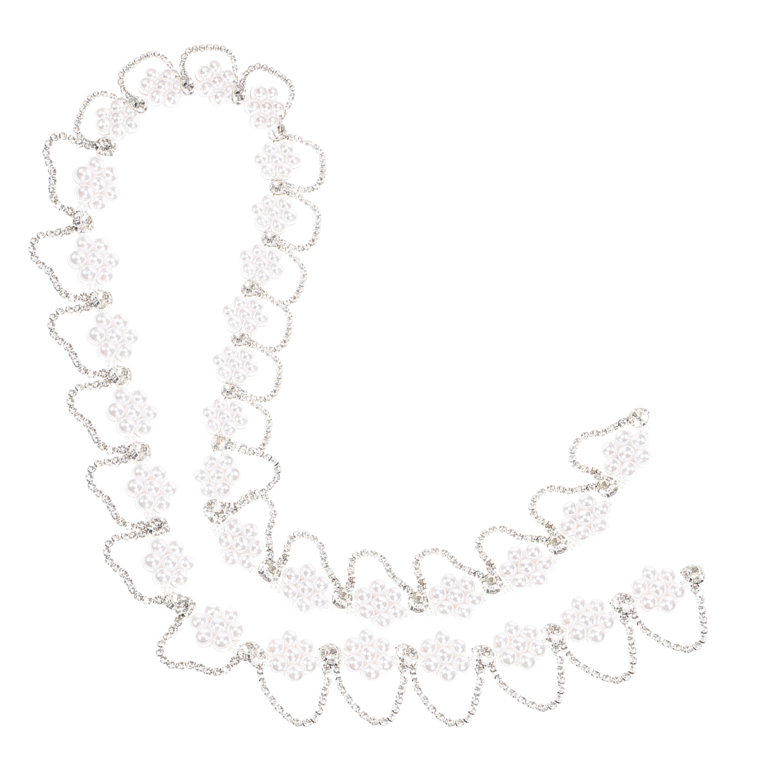 Pearl Trim Chain - Premium strass-parelkettingbies voor DIY-kleding, haarband, jurk,