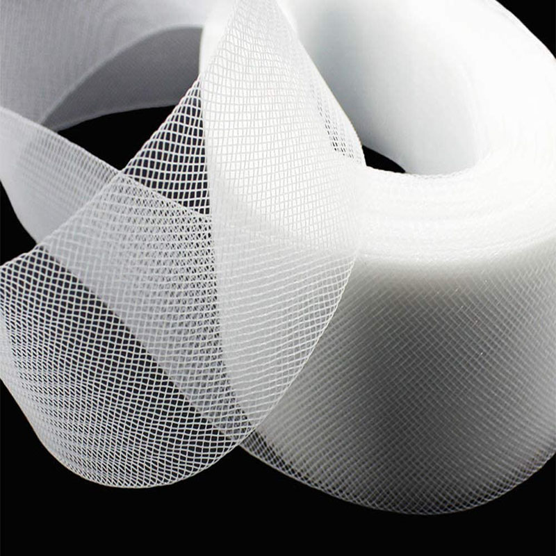Crystal Mesh Fabric - 1-10 cm plat effen harde stijve