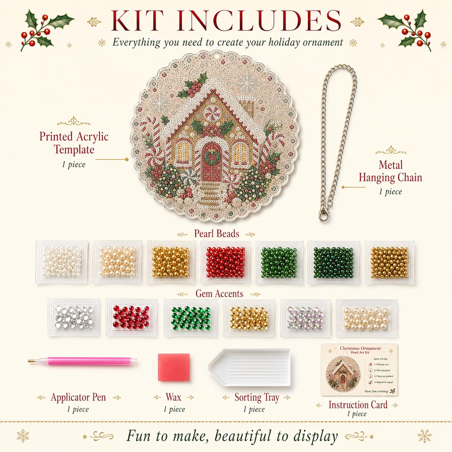 Kerstparel Diamant Schilderij  - Pearl Trim Chain recensie en prijs