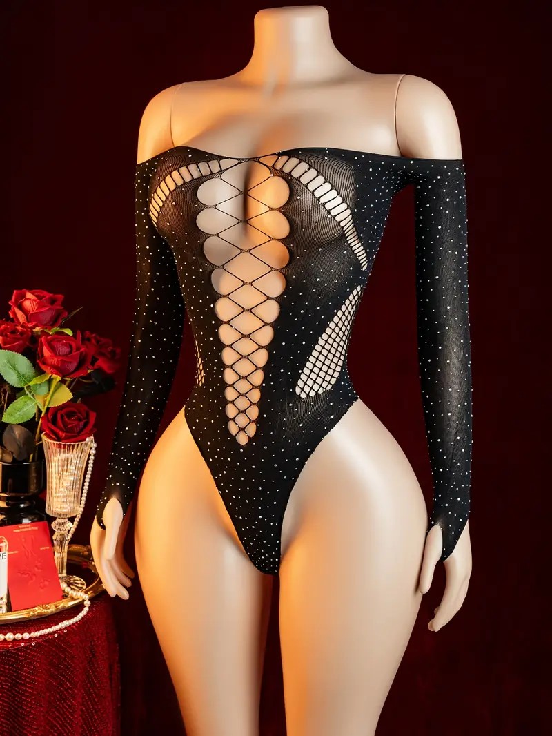 Strass visnet holle babydoll c - Crystal Mesh Fabric recensie en prijs