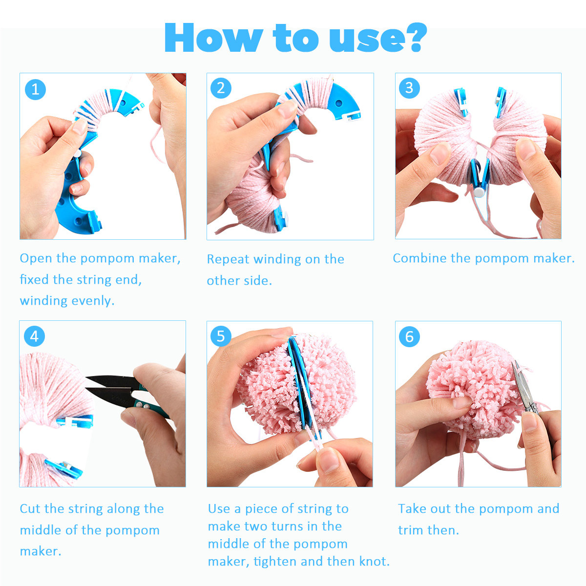 8-delige pompommakers, 4 maten - Pom Pom Maker Tool recensie en prijs